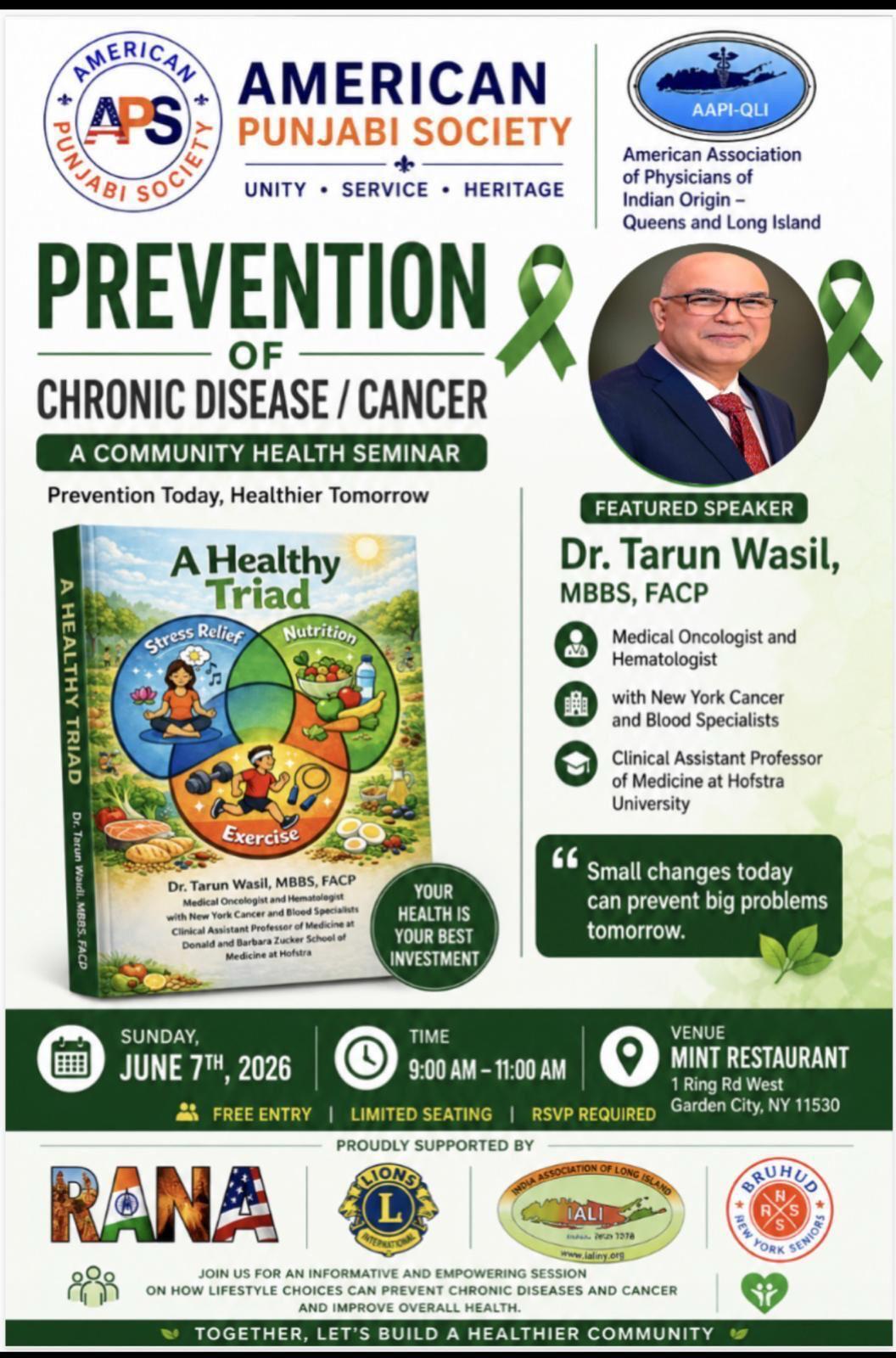 Cancer & Chronic Disease Prevention Seminar 2026